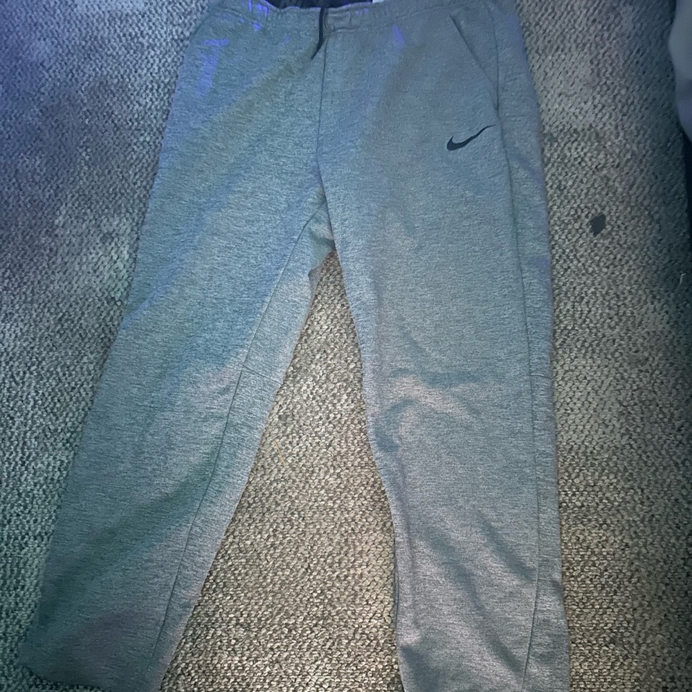 Nike grey joggers with black swoosh size XL